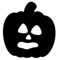 Halloween pumpkin silhouette icon.