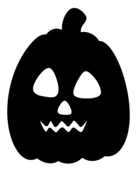 Halloween pumpkin silhouette icon.