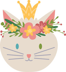 Cute cat princess portrait. Pretty pet in crown