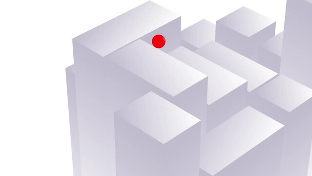 Abstract geometric white background. 3D shape animation