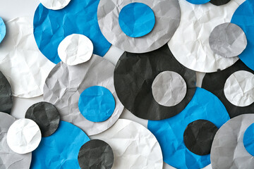 Blue, Black, Grey & White paper dots
