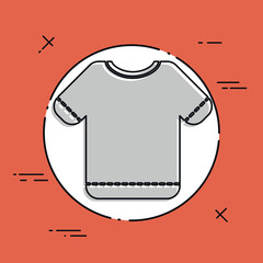 Vector illustration of single isolated t-shirt icon