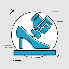 Vector illustration of single isolated shoe repair icon