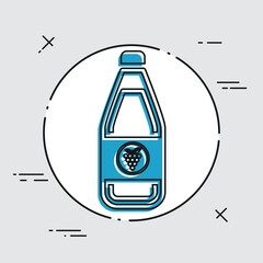 Vector illustration of single isolated wine icon
