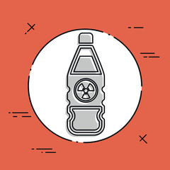 Vector illustration of single isolated nuclear bottle icon