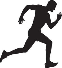 Obraz na płótnie Canvas silhouette of an athlete man running vector sport