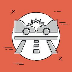 Vector illustration of single isolated crash icon