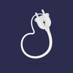 J letter logo electric power plug. İsolated vector typeface for power design, application logo, energy identity, charging things etc.