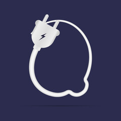 Q letter logo electric power plug. İsolated vector typeface for power design, application logo, energy identity, charging things etc.