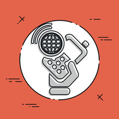 Vector illustration of single isolated web phone icon