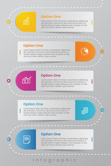 Infographics business concept with 5 options, steps or processes