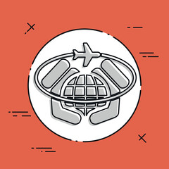 Airplane travel icon