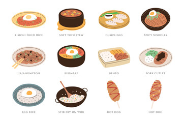 set of asian food icons