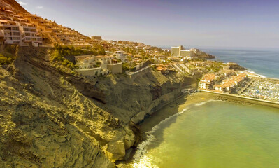 Fototapeta na wymiar Drone viewpoint of beautiful Tenerife coastline, Spain.