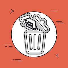 Trashing syringe