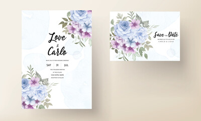 Fototapeta na wymiar beautiful floral wreath invitation card template