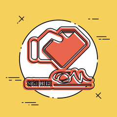 Obraz premium Signing up for receipt document