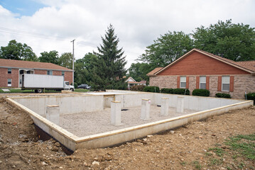 Modular Home Crawl Space Foundation with Support Beams 