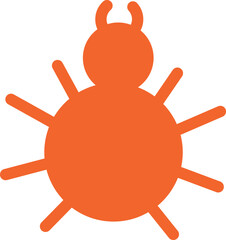 Bug icon. Red insect symbol. Code error sign