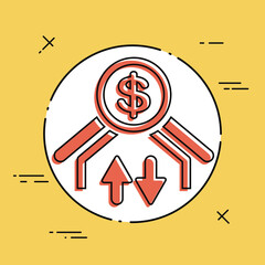 Money transfer icon - Dollars