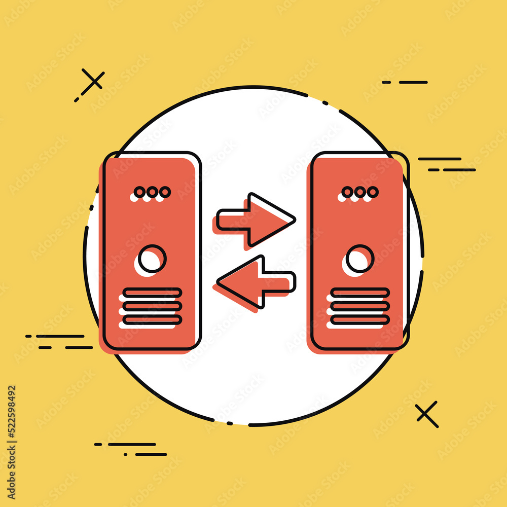 Poster server synchronization - minimal flat icon