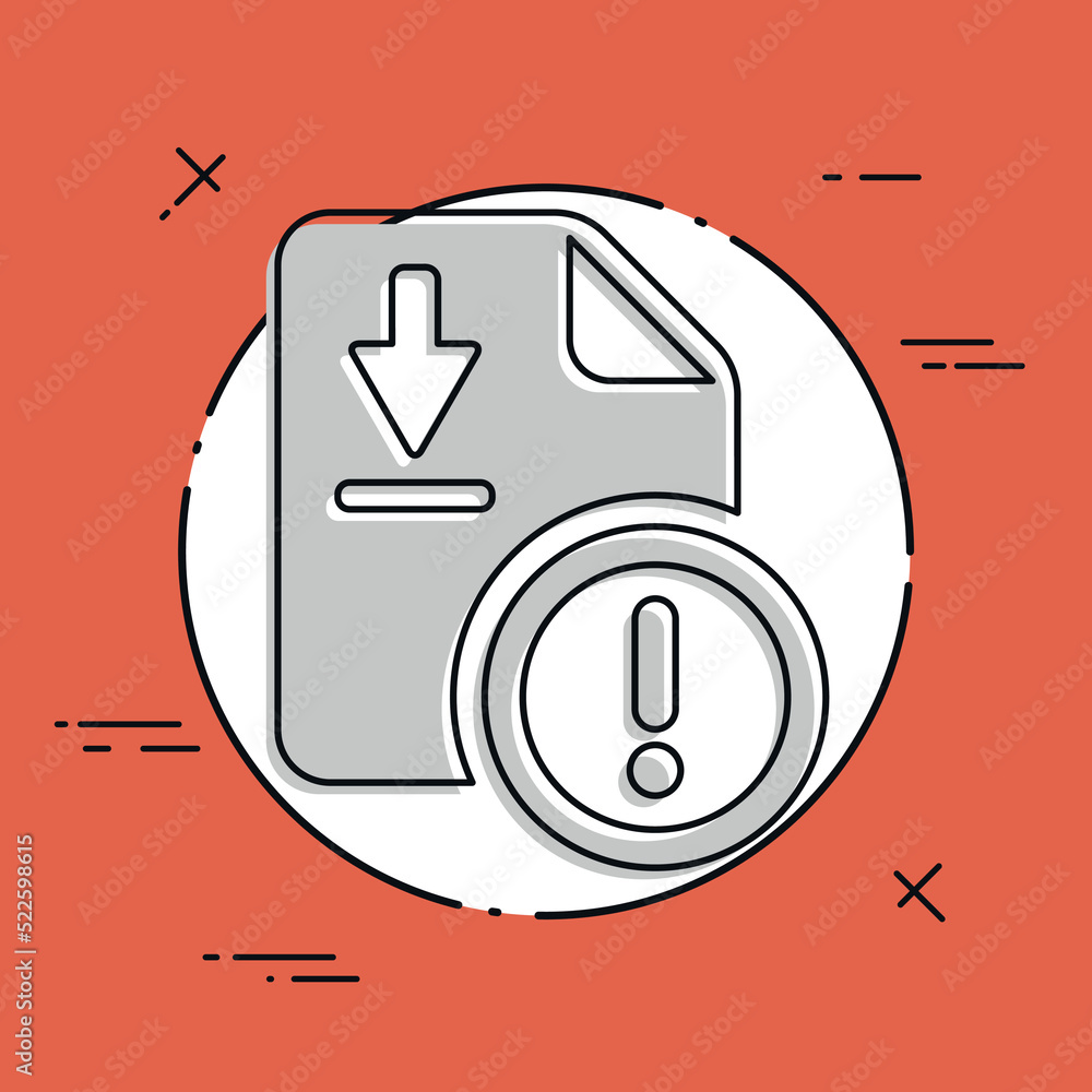 Poster file dowload error - flat minimal icon