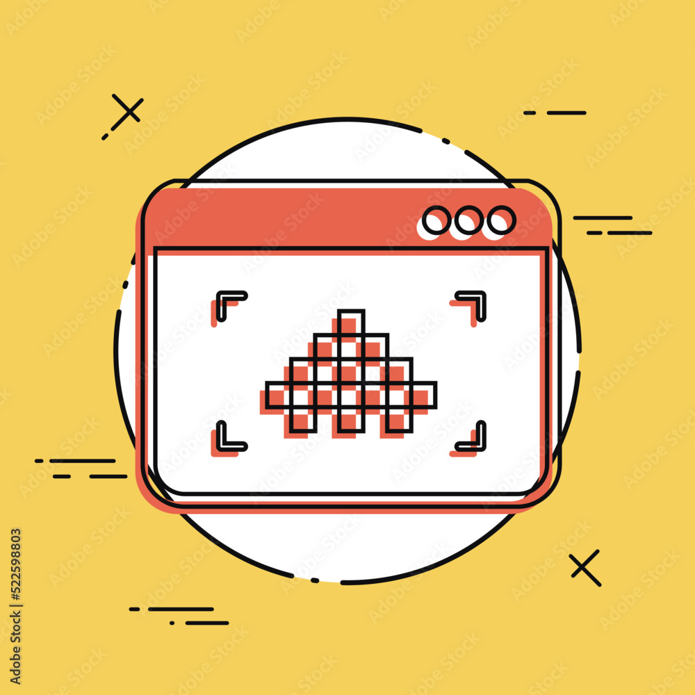 Poster low resolution image - vector flat minimal icon