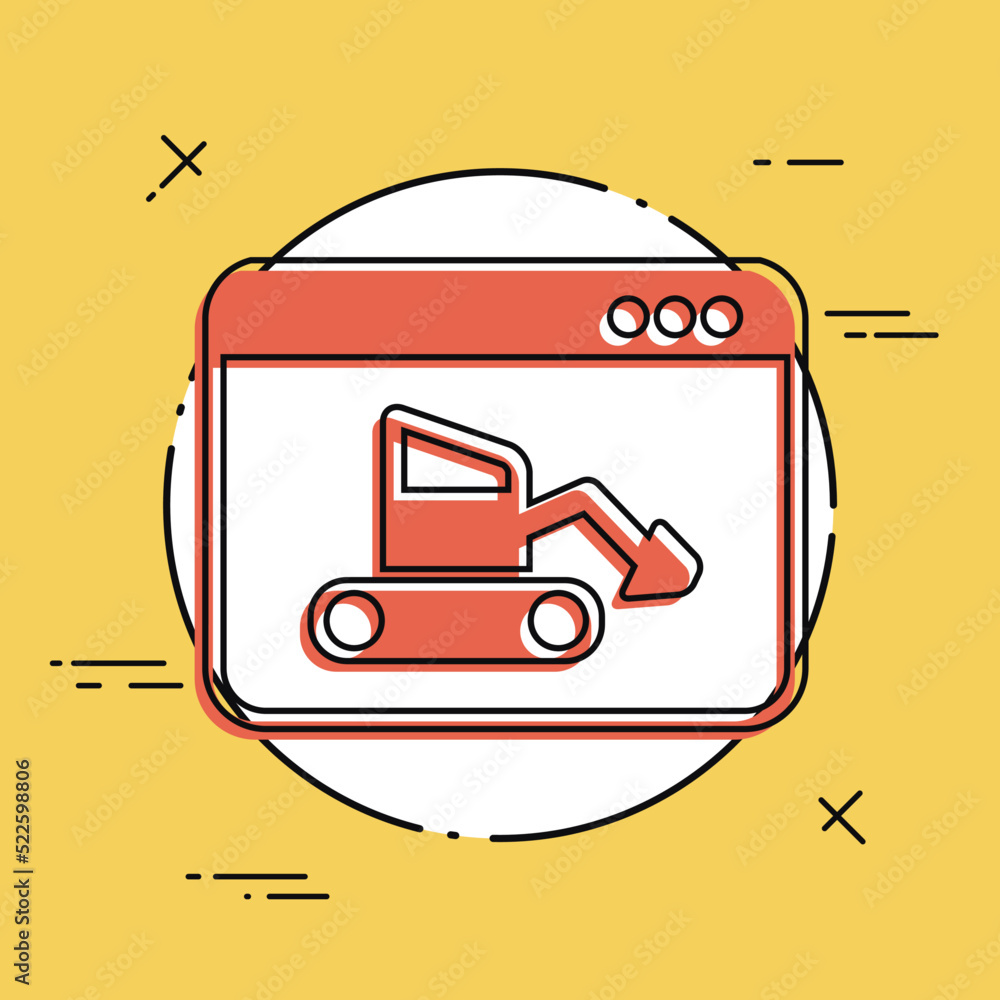 Poster work in progress - vector flat minimal icon