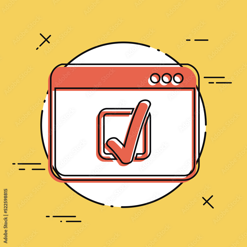 Poster checkmark icon - vector flat minimal icon