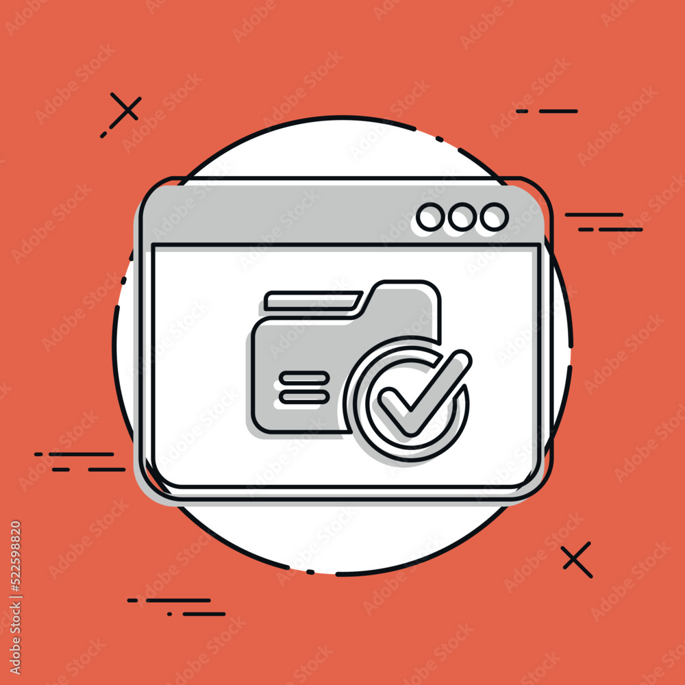 Poster check folder - vector flat minimal icon