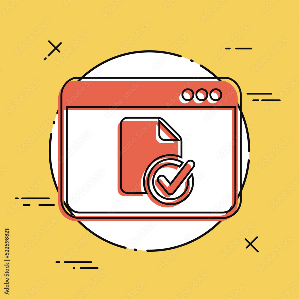 Poster check document - vector flat minimal icon