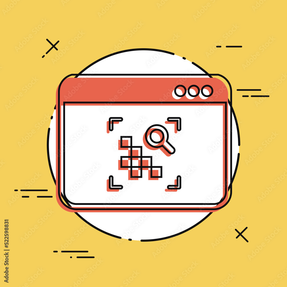Poster raster image zoom - vector flat minimal icon