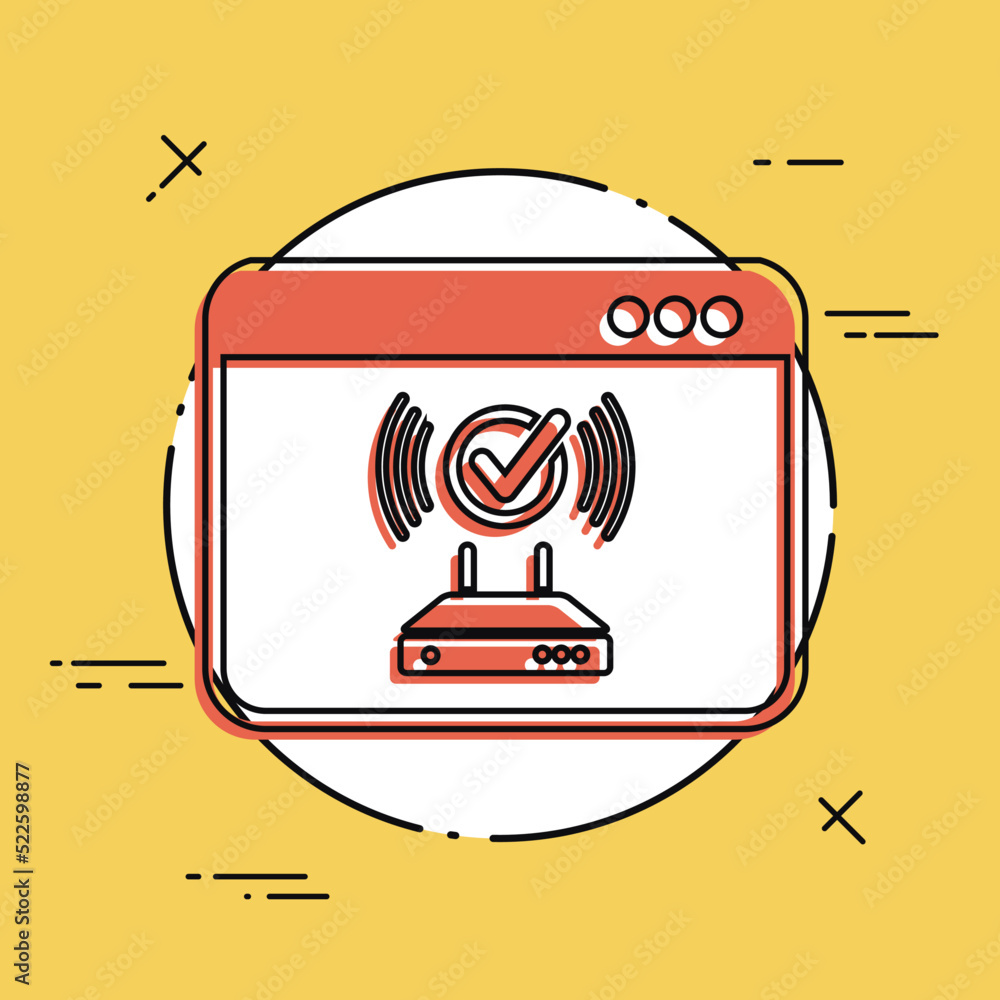 Poster router check - vector flat minimal icon