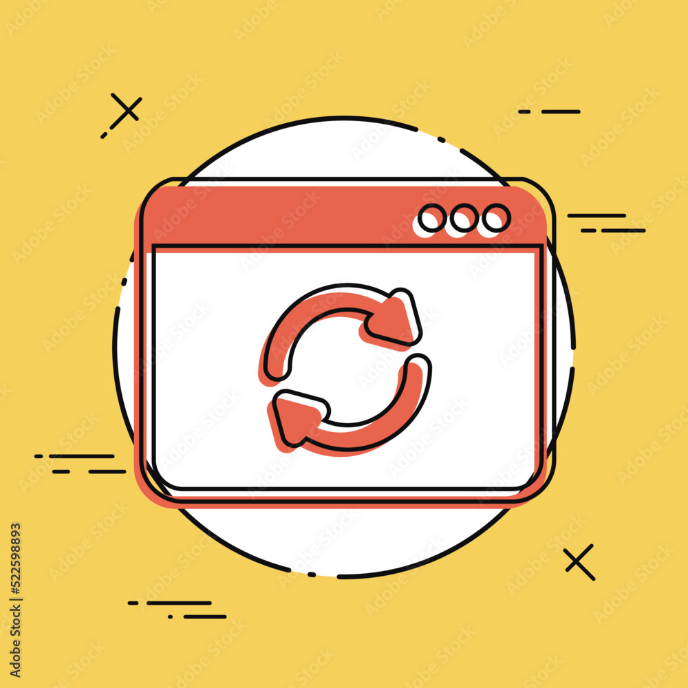 Poster update window - vector flat minimal icon