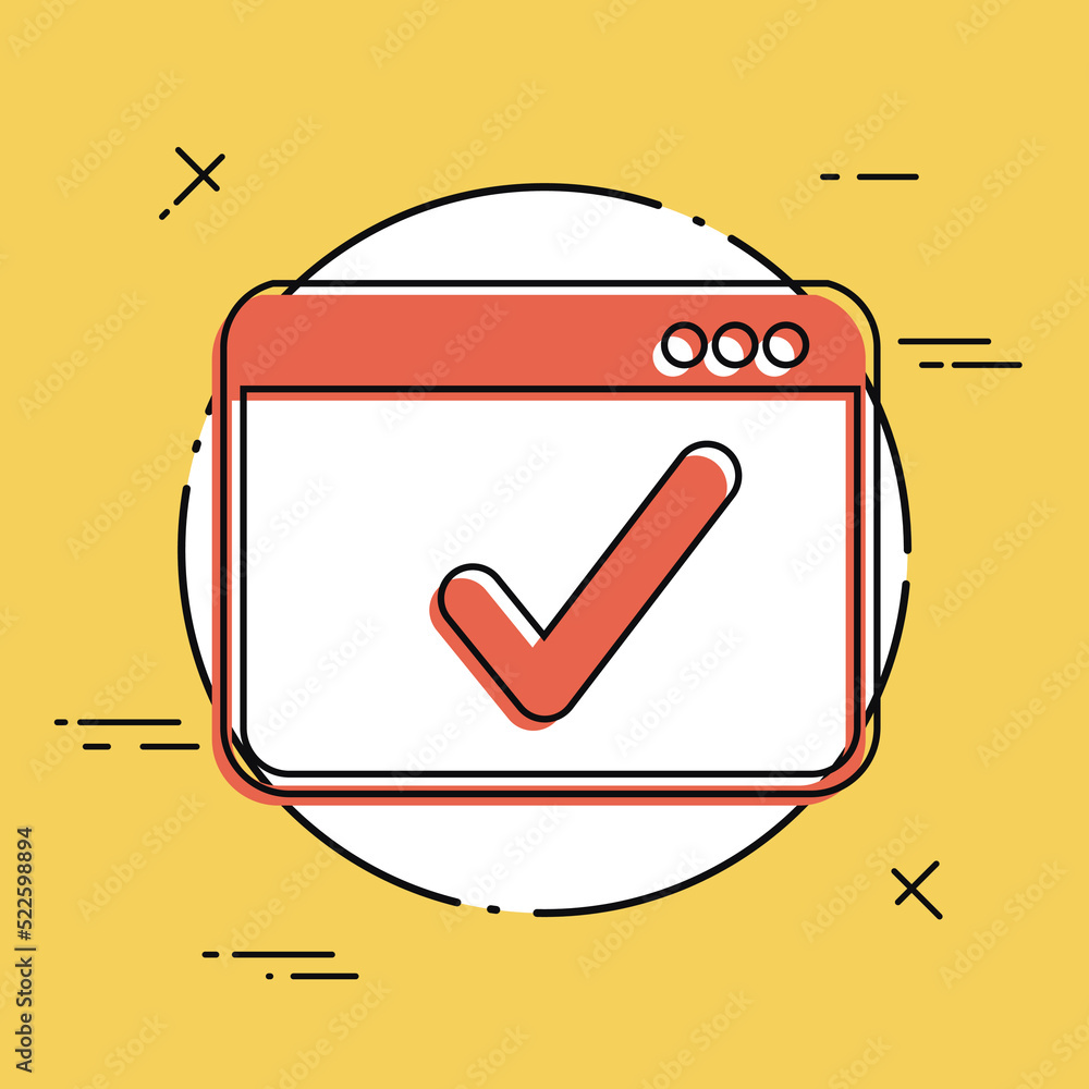Poster check window - vector flat minimal icon