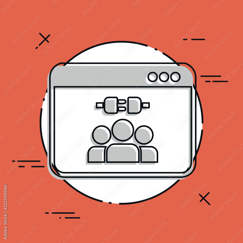 Poster network connection - vector flat minimal icon