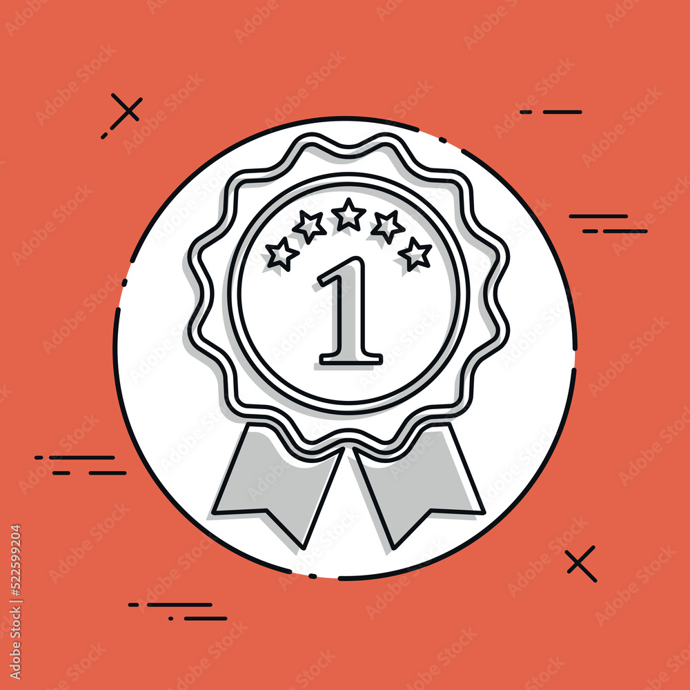 Poster the number one - best rating symbol - vector flat minimal icon