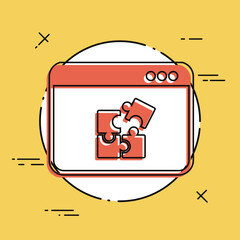 Application for team work - Vector flat minimal icon