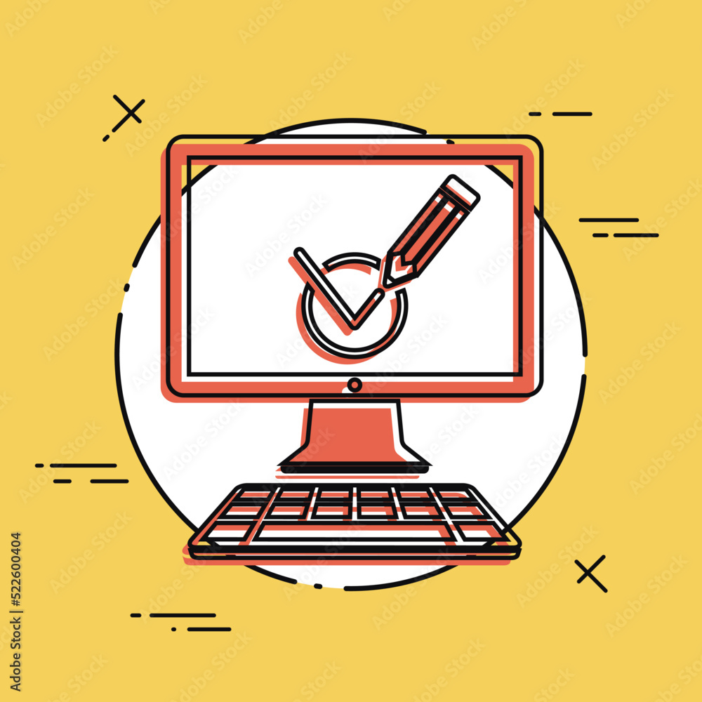 Poster checking computer options icon