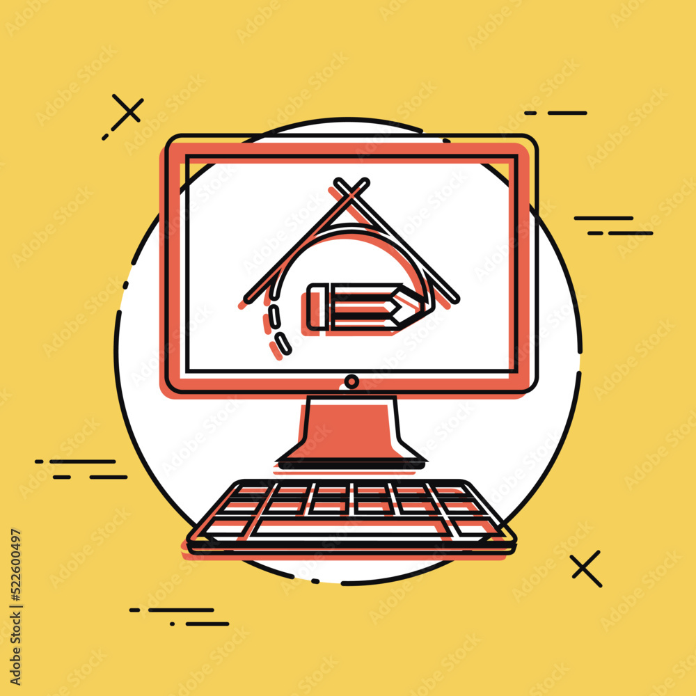 Poster project sketch application - vector icon