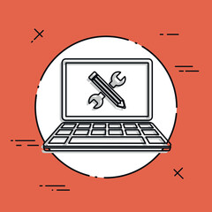 Wrench and pencil - Project vector icon