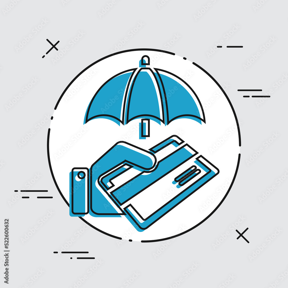 Poster secure credit card - minimal vector icon