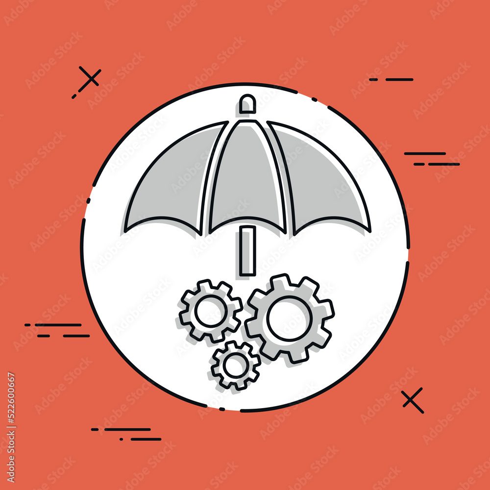 Poster system protected - minimal vector icon