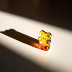 gummy bear in beam of light