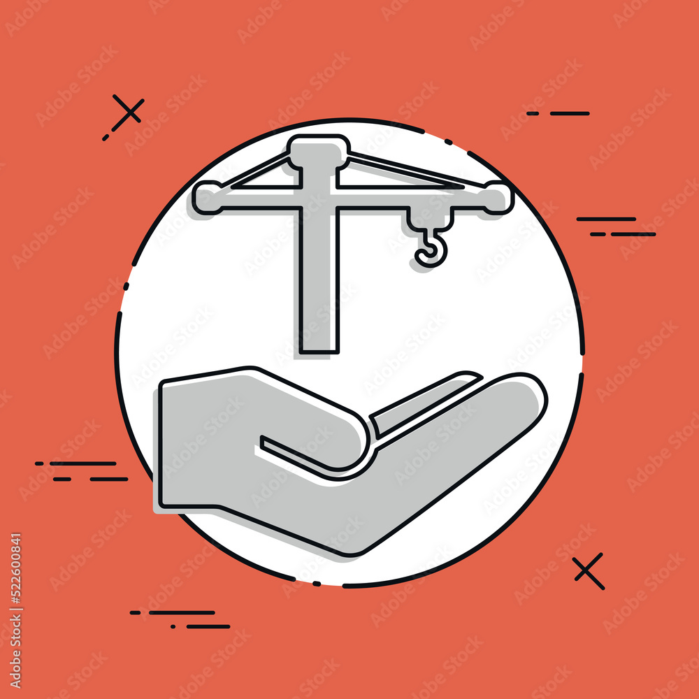 Poster building concept - minimal vector icon