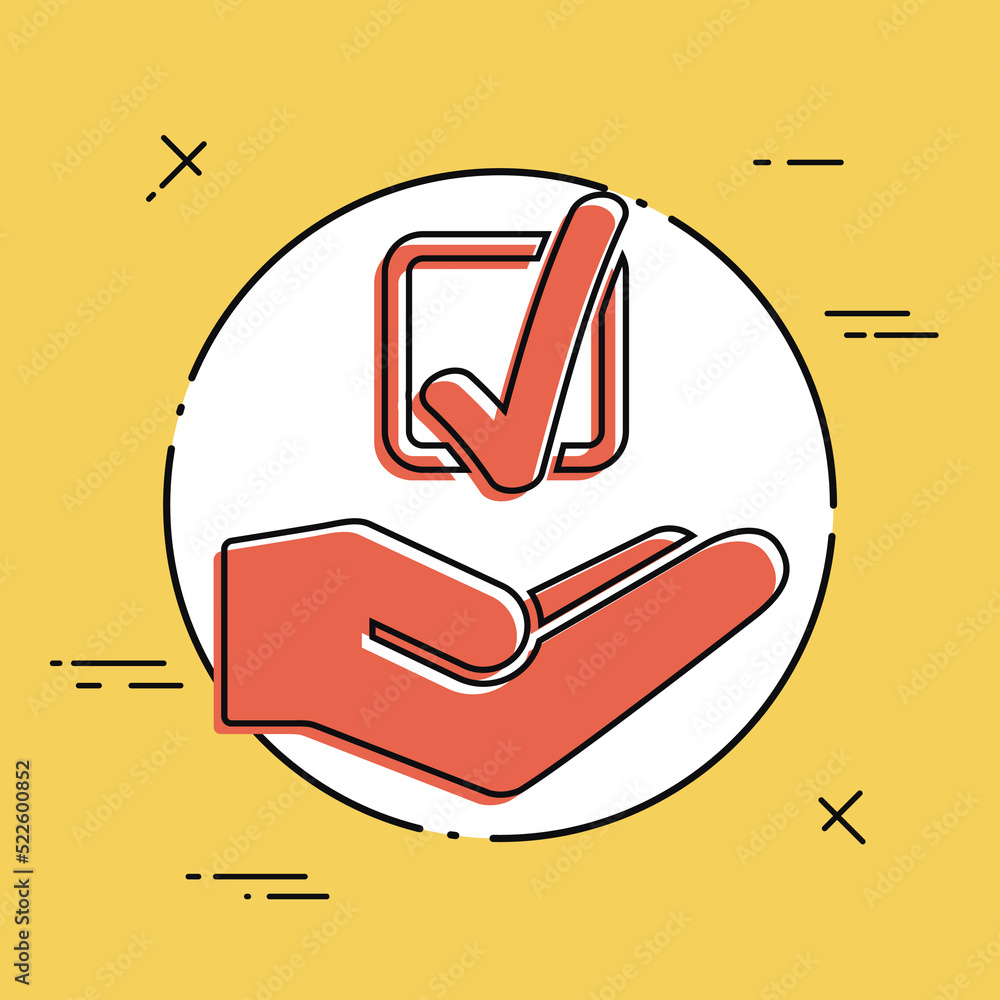 Poster option check - minimal vector icon
