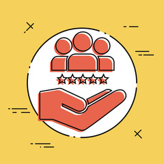 Service offer - Best team - Minimal vector icon
