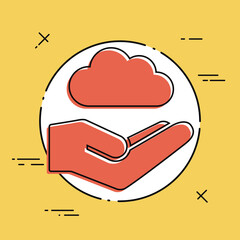 Cloud computing service - Minimal vector icon