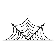 Spider web. Halloween hand drawn cobweb. Vector illustration isolated on white.