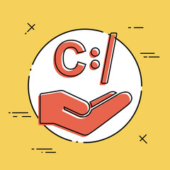 Computer programming - Minimal vector flat icon